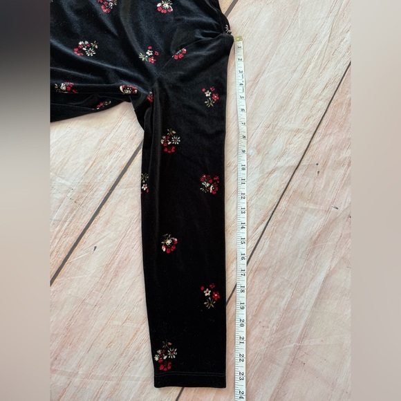 LOFT Women's Velvet Mockneck Shift Dress Black Floral, Size Large Long Sleeve - Picture 7 of 8